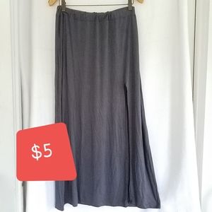 Don't Ask Why Gray Long Slit Skirt